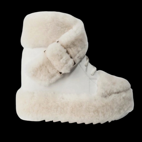 Anthony Wang WTF Shearling leather wedge platform boots Booties - Picture 2 of 13